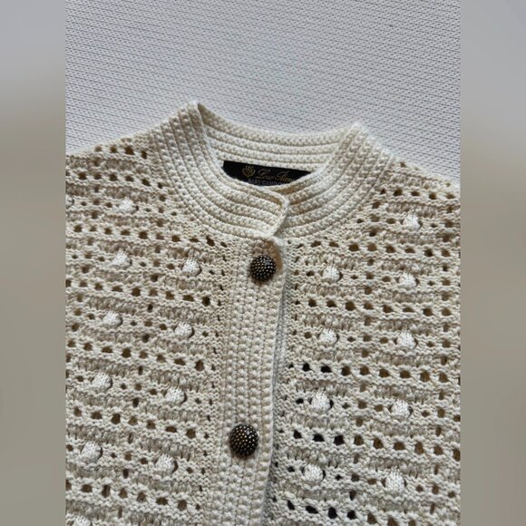 LORO PIANA Arola crocheted cashmere-blend cardigan - Picture 7 of 12